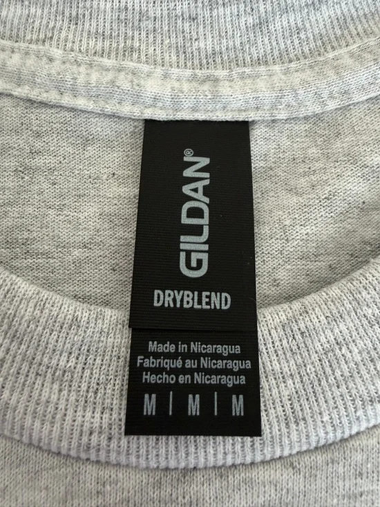 Gildan Gray Tee with Pink & Red Dr Pepper Bottle Graphics - Picture 3 of 3